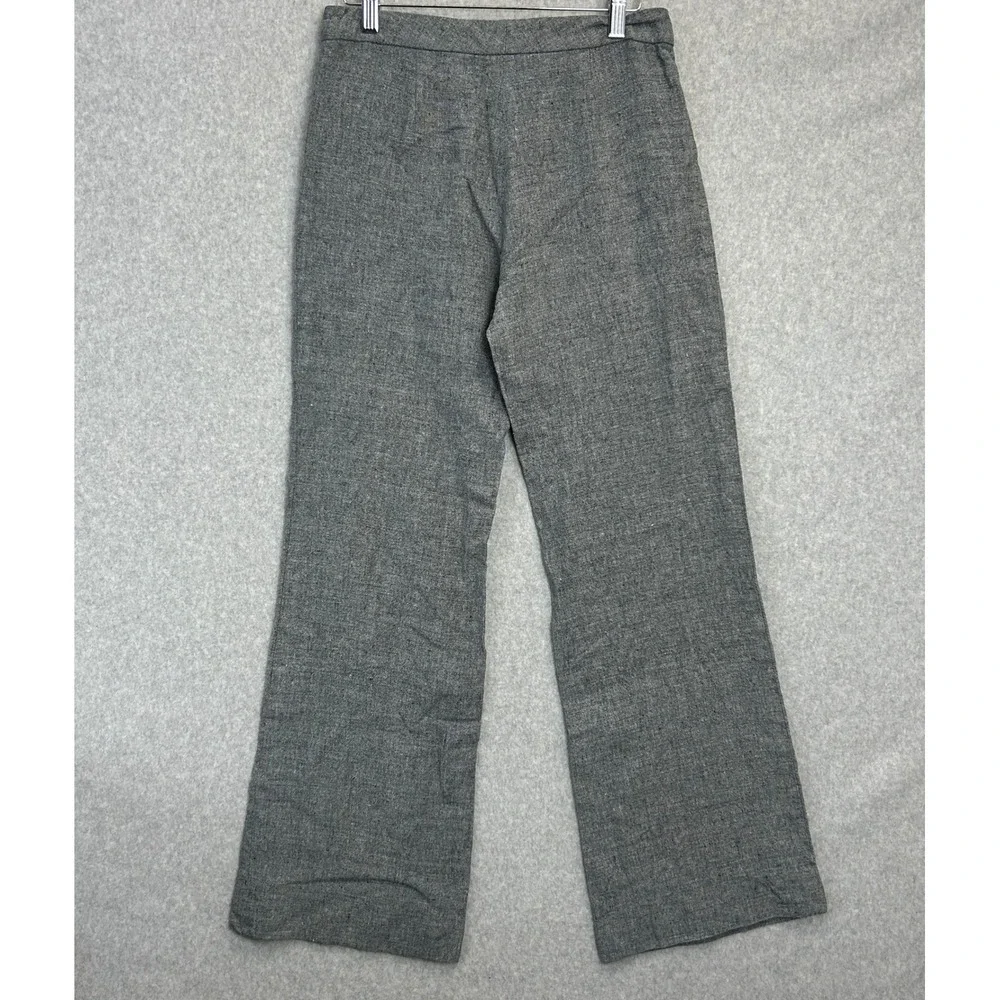 Michael Kors Size 6 Trousers Gray 100% Linen Wide Leg Pants Office Professional